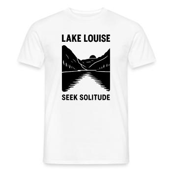 Silhouette du lac Louise - T-shirt homme - blanc - Devant - AI Model Male 178 dark (178cm)