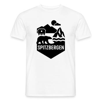 Silhouette de la Norvège du Svalbard - T-shirt homme - blanc - Devant - AI Model Male 178 dark (178cm)