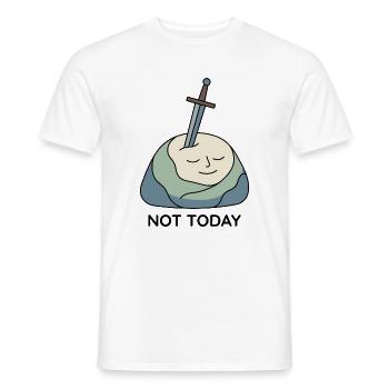 Pas aujourd’hui Pierre Excalibur - T-shirt homme - blanc - Devant - AI Model Male 178 dark (178cm)