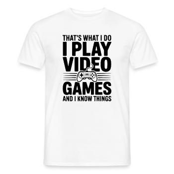 Das ist es, was ich tue. Ich spiele Videospiele. - Männer T-Shirt - Weiß - Vorne - AI Model Male 178 dark (178cm)