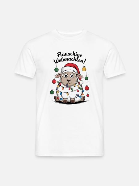 Sheep Fluffy Christmas Shepherd Funny - Men's T-Shirt - white