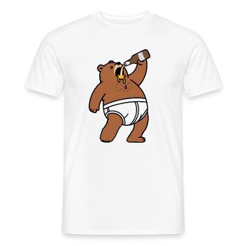 Berlin Party Bär Bierflasche Bier Party Unterhose - Männer T-Shirt - Weiß - Vorne - AI Model Male 178 dark (178cm)