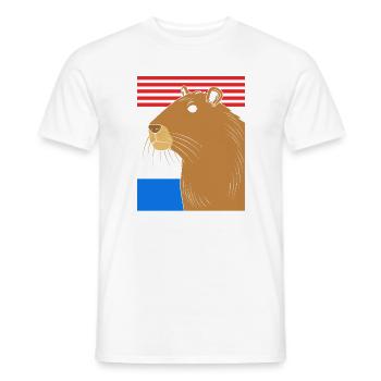 Don't Worry Be Capy Capybara - Men's T-Shirt - white - Front - AI Model Male 178 dark (178cm)
