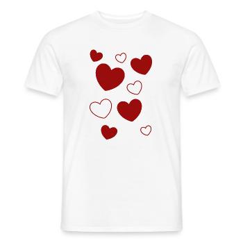 Cadeau rouge de la Saint-Valentin - T-shirt homme - blanc - Devant - AI Model Male 178 dark (178cm)