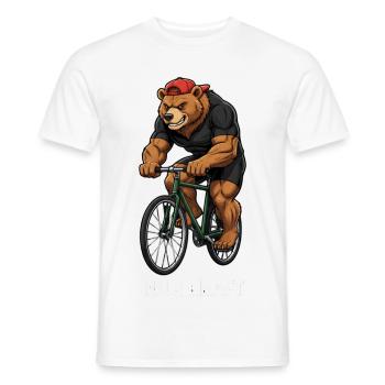 Bicycle Road Bike Cyclist Bike Sport Mountain Bike - Men's T-Shirt - white - Front - AI Model Male 178 dark (178cm)