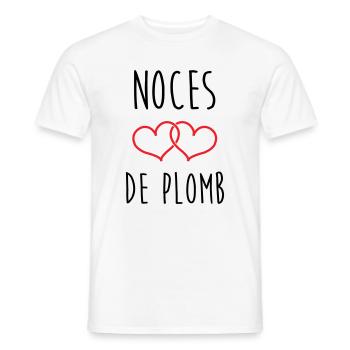 Lead Wedding 14 Jahre Ehe - Männer T-Shirt - Weiß - Vorne - AI Model Male 178 dark (178cm)