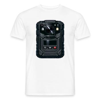 Rugged Action Cam Illustration - Men's T-Shirt - white - Front - AI Model Male 178 dark (178cm)