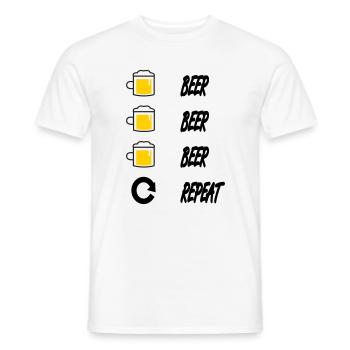 Bière, bière, répétition - T-shirt homme - blanc - Devant - AI Model Male 178 dark (178cm)