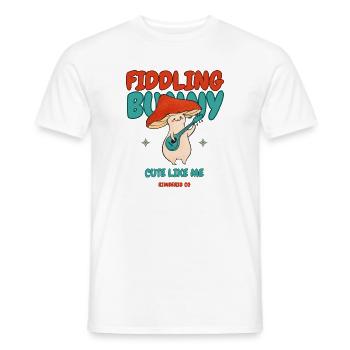 Fiddling Magic Mushroom Rabbit - Men's T-Shirt - white - Front - AI Model Male 178 dark (178cm)