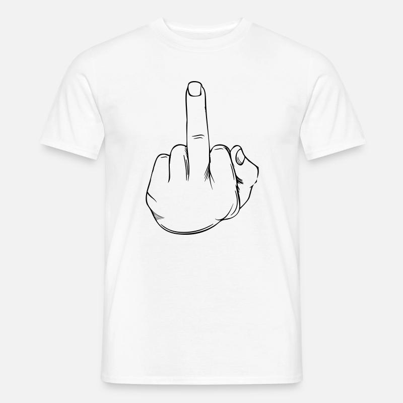 Mittelfinger Statement - Männer T-Shirt - Weiß