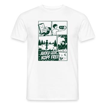 Akku Leer Kopf Frei Naturmotiv - Männer T-Shirt - Weiß - Vorne - AI Model Male 178 dark (178cm)