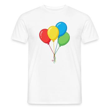 Four Colorful Balloons Graphic Illustration - Men's T-Shirt - white - Front - AI Model Male 178 dark (178cm)