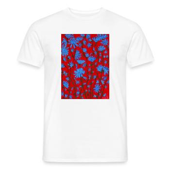 Fleurs de chicorée - T-shirt homme - blanc - Devant - AI Model Male 178 dark (178cm)