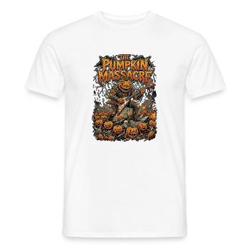 Heavy Metal Pumpkin Halloween - Men's T-Shirt - white - Front - AI Model Male 178 dark (178cm)