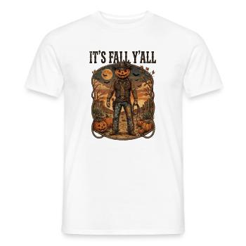 It’s Fall Y’all Pumpkin Cowboy Western Design - Men's T-Shirt - white - Front - AI Model Male 178 dark (178cm)