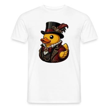 Victorian duck cavalier duck - Men's T-Shirt - white - Front - AI Model Male 178 dark (178cm)