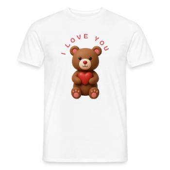 I LOVE YOU - Männer T-Shirt - Weiß - Vorne - AI Model Male 178 dark (178cm)