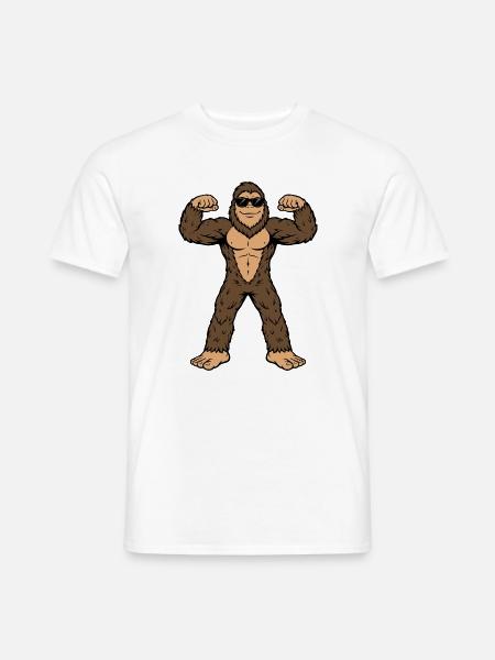 Bigfoot muskulöse dunkle Brille - Männer T-Shirt - Weiß