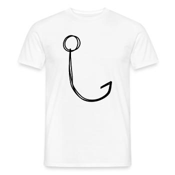 Angelhaken handgezeichnet - Männer T-Shirt - Weiß - Vorne - AI Model Male 178 dark (178cm)