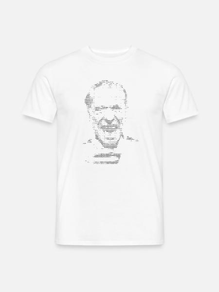 Charles Bukowski-Porträt ASCII - Männer T-Shirt - Weiß