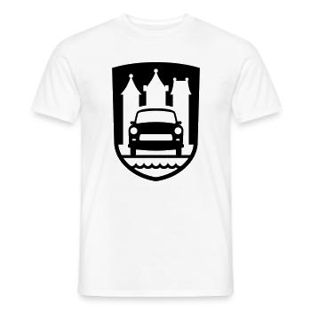 Trabi Motorsport Zwickau (Farbe änderbar) - Männer T-Shirt - Weiß - Vorne - AI Model Male 178 dark (178cm)