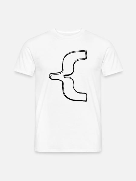 Geschweifte Klammer handgezeichnet - Männer T-Shirt - Weiß