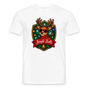 Jingle Bells Rentier Sonnenbrille - Männer T-Shirt - Weiß - Vorne - AI Model Male 178 dark (178cm)