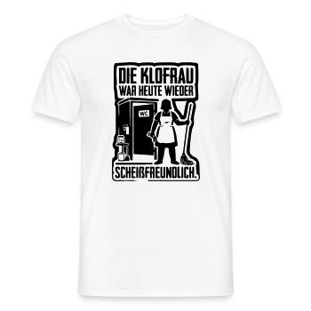 Klofrau Scheissfreundlich WC Humor - Männer T-Shirt - Weiß - Vorne - AI Model Male 178 dark (178cm)