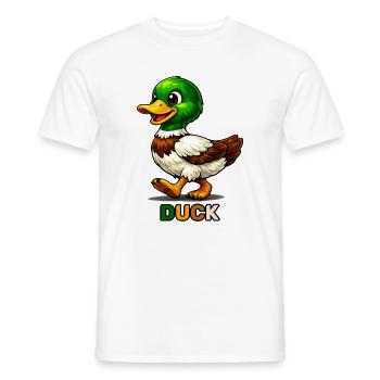 Skurriler Cartoon-Entenspaziergang - Männer T-Shirt - Weiß - Vorne - AI Model Male 178 dark (178cm)