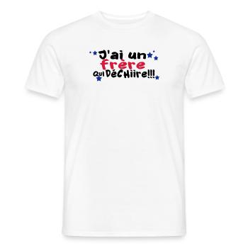 mon frère déchire - T-shirt homme - blanc - Devant - AI Model Male 178 dark (178cm)