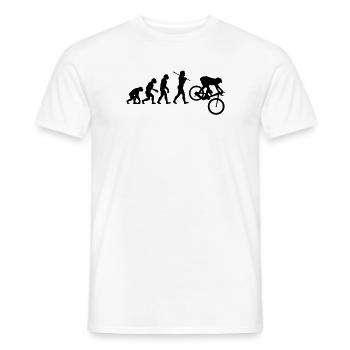 MTB Downhill Evolution - Männer T-Shirt - Weiß - Vorne - AI Model Male 178 dark (178cm)