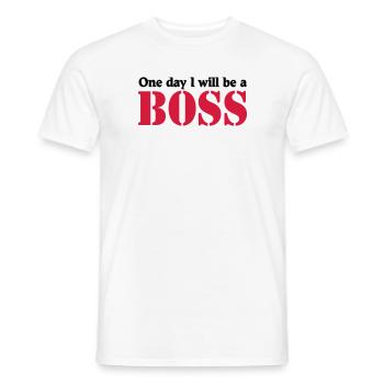 One day I will be a Boss - T-shirt homme - blanc - Devant - AI Model Male 178 dark (178cm)