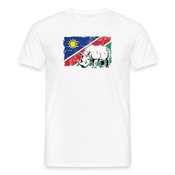 Namibia Flag - Rhino - Nashorn - Männer T-Shirt - Weiß - Vorne - AI Model Male 178 dark (178cm)