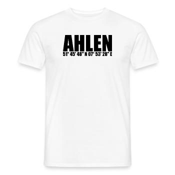 Ahlen Koordinaten - Männer T-Shirt - Weiß - Vorne - AI Model Male 178 dark (178cm)