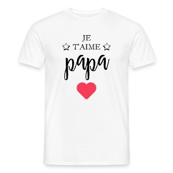 Je t aime papa - T-shirt homme - blanc - Devant - AI Model Male 178 dark (178cm)