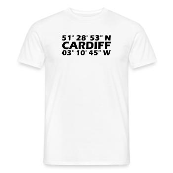 Cardiff Koordinaten - Männer T-Shirt - Weiß - Vorne - AI Model Male 178 dark (178cm)