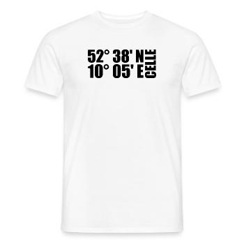 Celle Koordinaten - Männer T-Shirt - Weiß - Vorne - AI Model Male 178 dark (178cm)