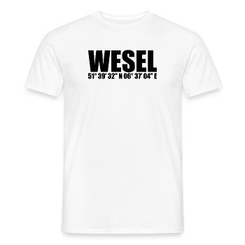 Wesel Koordinaten - Männer T-Shirt - Weiß - Vorne - AI Model Male 178 dark (178cm)