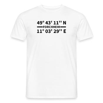 Forchheim Koordinaten - Männer T-Shirt - Weiß - Vorne - AI Model Male 178 dark (178cm)