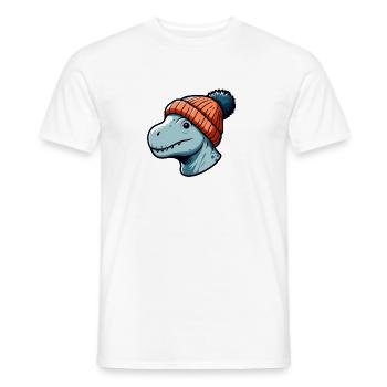 Baby T Rex Dino Dinosaurier Beanie Mütze Kopf - Männer T-Shirt - Weiß - Vorne - AI Model Male 178 dark (178cm)