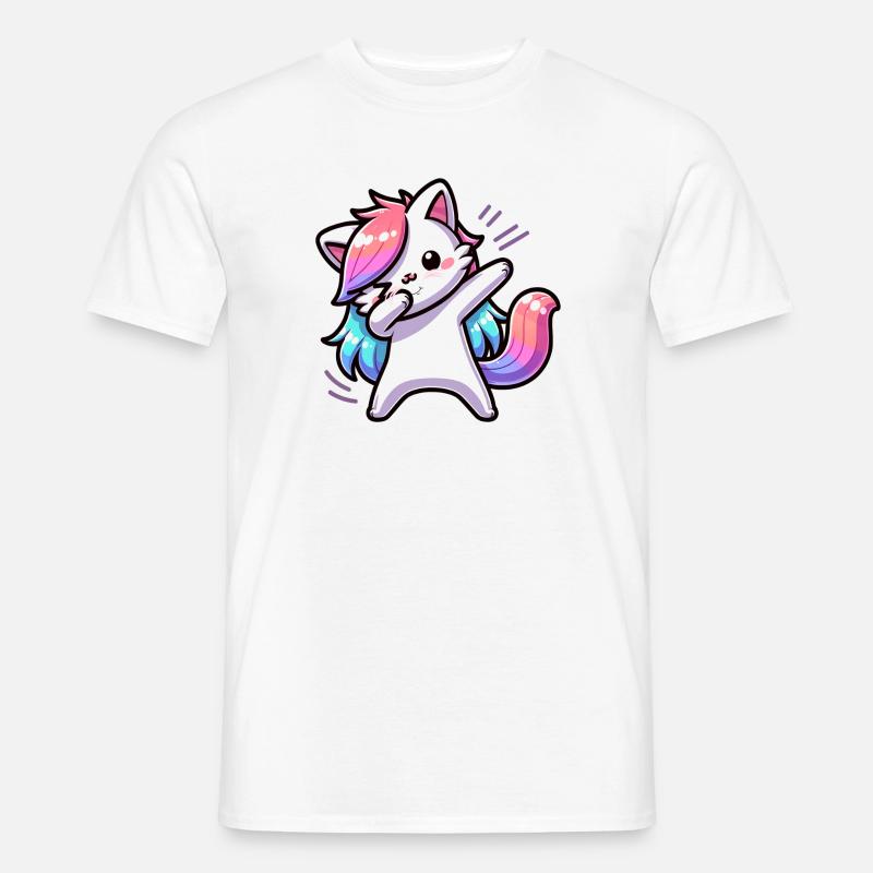 cute Cat dab süße katze dab - Männer T-Shirt - Weiß