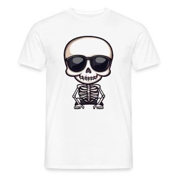 Halloween Skeleton Sunglasses - Men's T-Shirt - white - Front - AI Model Male 178 dark (178cm)