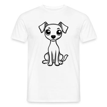 Whippet Chien Bande dessinée Mignon - T-shirt homme - blanc - Devant - AI Model Male 178 dark (178cm)