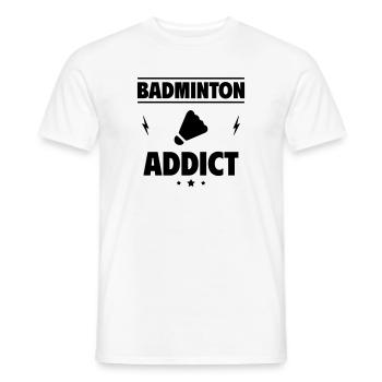 Badminton-Süchtig - Männer T-Shirt - Weiß - Vorne - AI Model Male 178 dark (178cm)