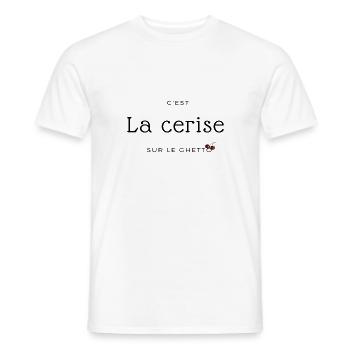 C'est la cerise sur le ghetto 🍒🏙 - T-shirt homme - blanc - Devant - AI Model Male 178 dark (178cm)