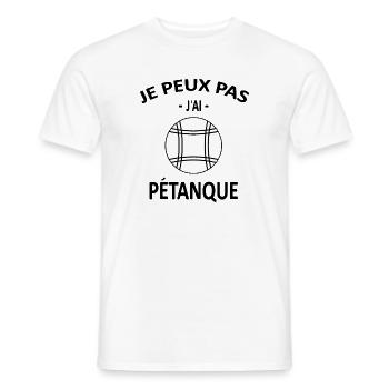Je Peux Pas J'ai Pétanque - T-shirt homme - blanc - Devant - AI Model Male 178 dark (178cm)
