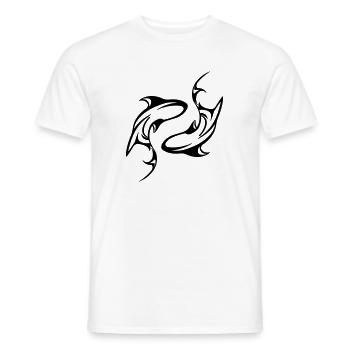 Requins - Yin Yang - Dans toutes les couleurs Vector - T-shirt homme - blanc - Devant - AI Model Male 178 dark (178cm)