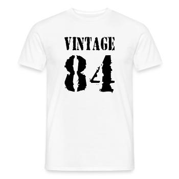 Vintage 1984 - Jahrgang 84 - Party Vector - Men's T-Shirt - white - Front - AI Model Male 178 dark (178cm)