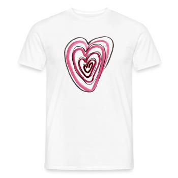 Heart in heart - Men's T-Shirt - white - Front - AI Model Male 178 dark (178cm)