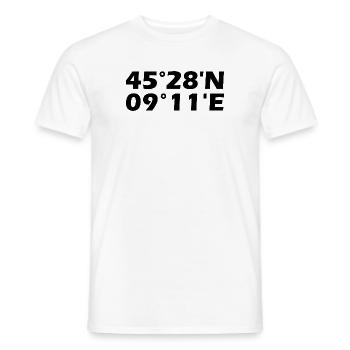 Coordonnées de Milan - T-shirt homme - blanc - Devant - AI Model Male 178 dark (178cm)